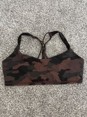 lululemon athletica Brown & Black Camo Strappy Sports Bra